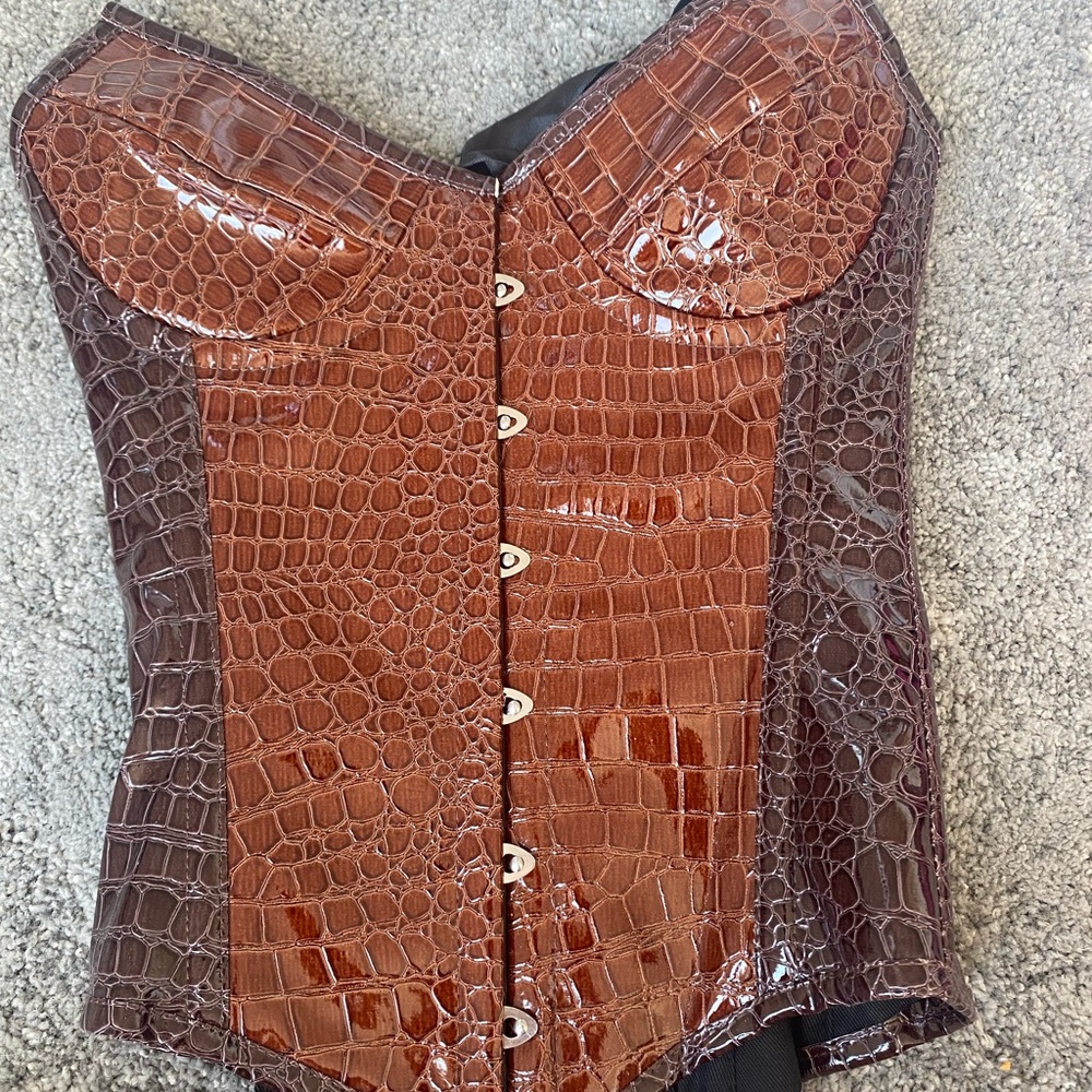 Brown snake skin corset